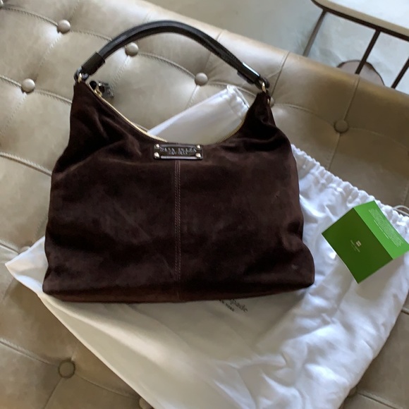Kate Spade Suede and Patent Hobo Purse - Picture 1 of 9